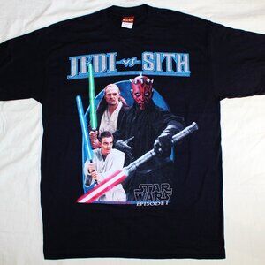 Jedi vs. Sith STAR WARS shirt Episode I vintage Darth Maul Qui-Gon Jinn Obi-Wan
